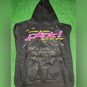 Sp5der Black Graphic Hoodie